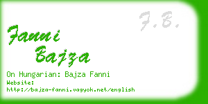 fanni bajza business card